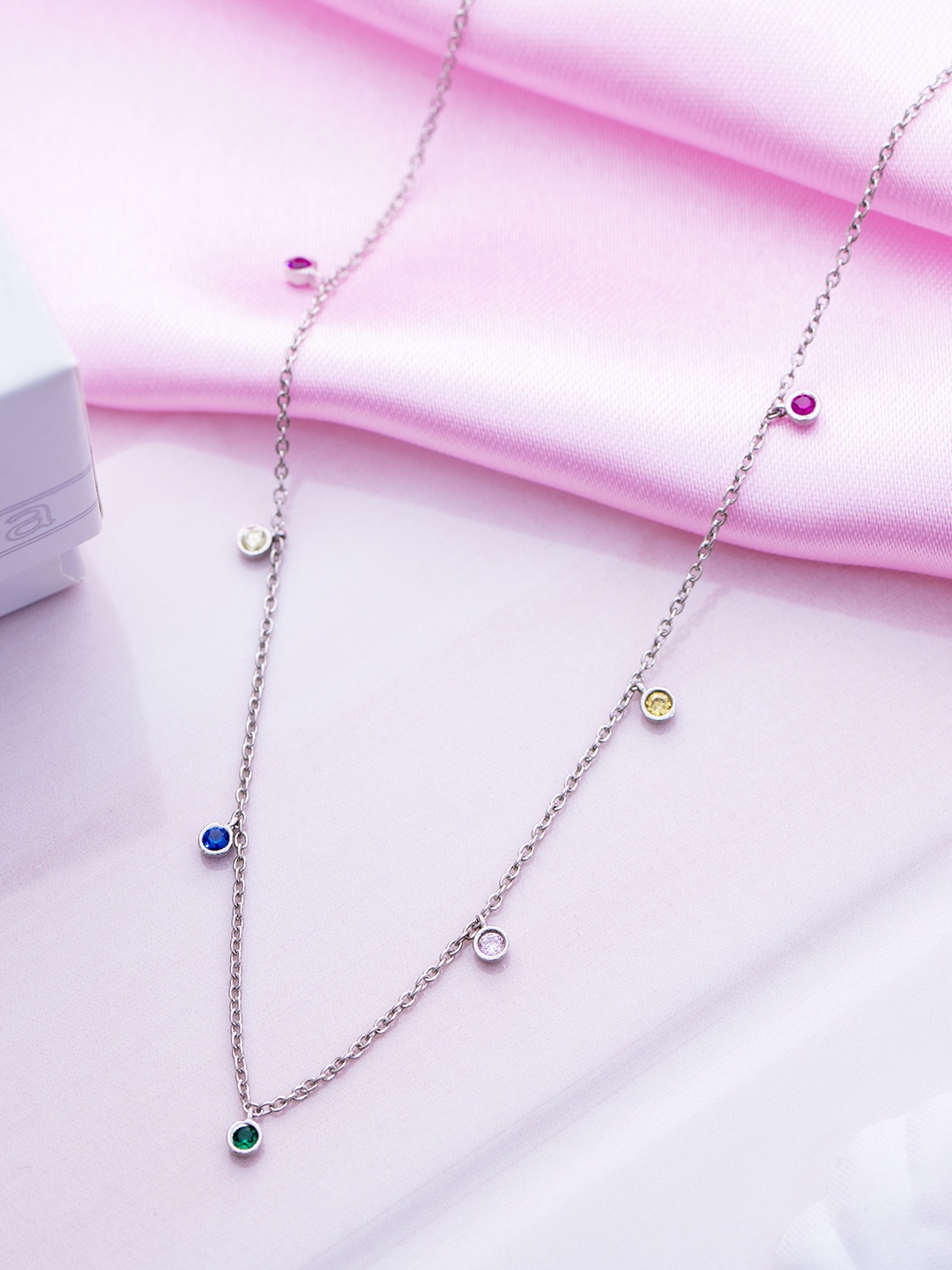 

Zavya 925 Sterling Silver Rhodium-Plated CZ Necklace