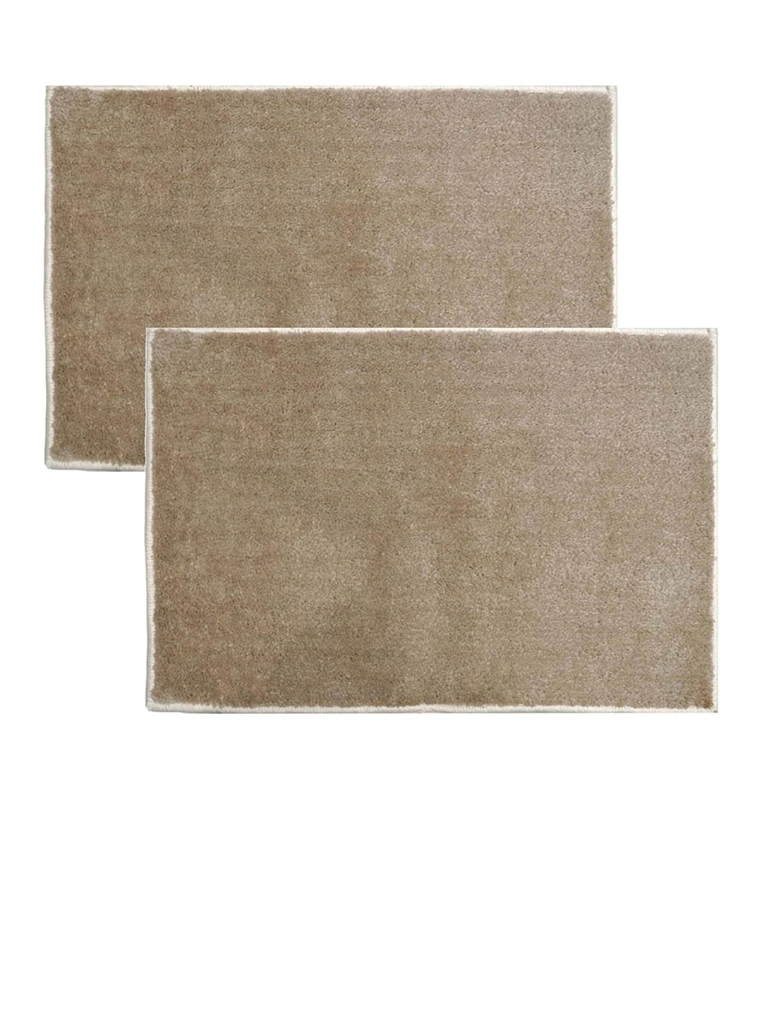 

PEQURA Beige 2 Pieces Water Absorbent Drying Microfiber Bathroom Mat