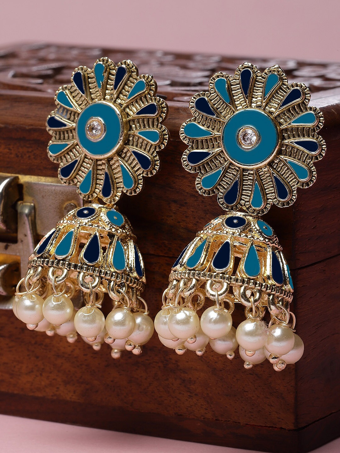 

KARATCART Gold-Plated Contemporary Jhumkas