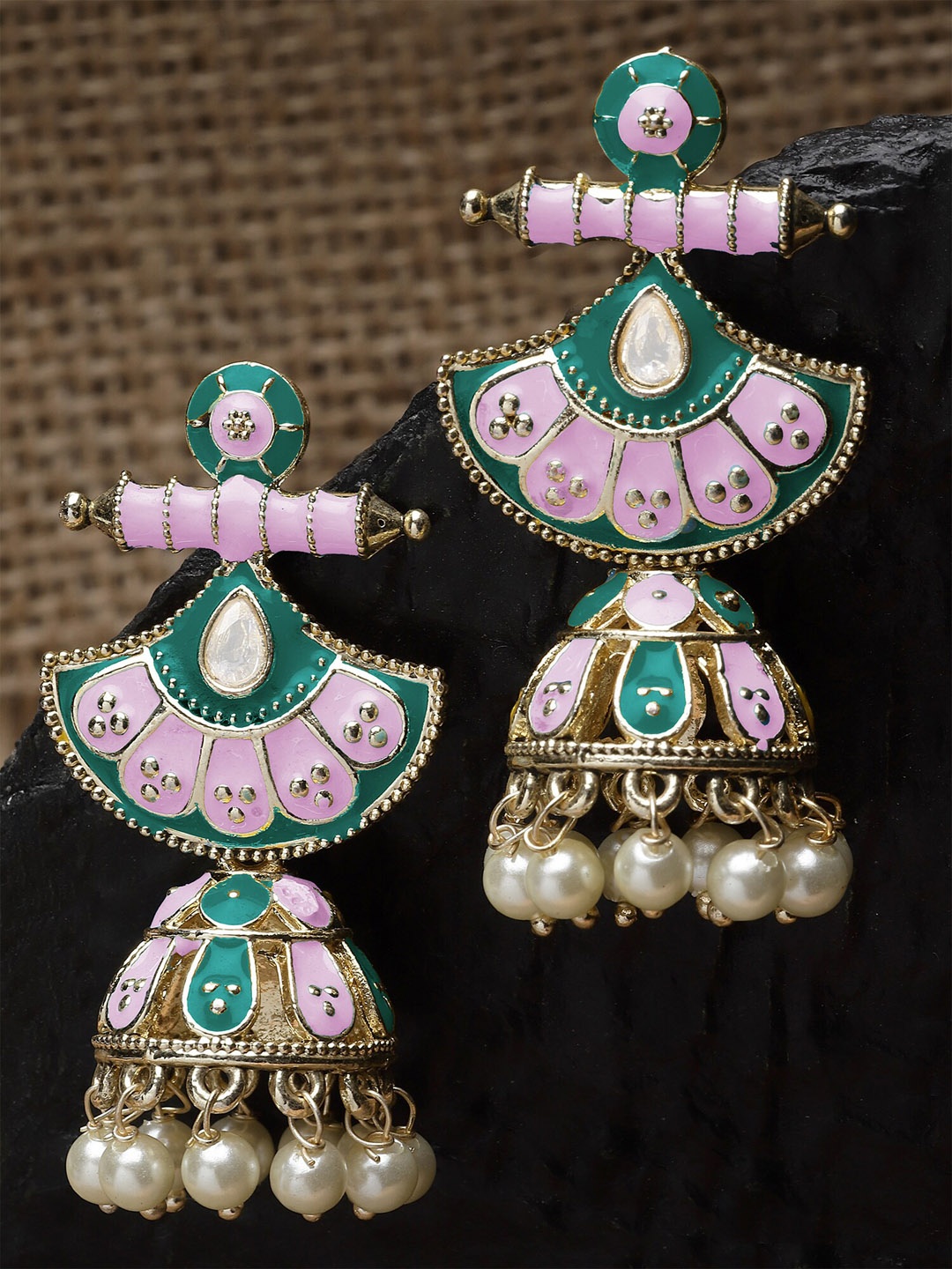 

KARATCART Gold-Plated Contemporary Jhumkas