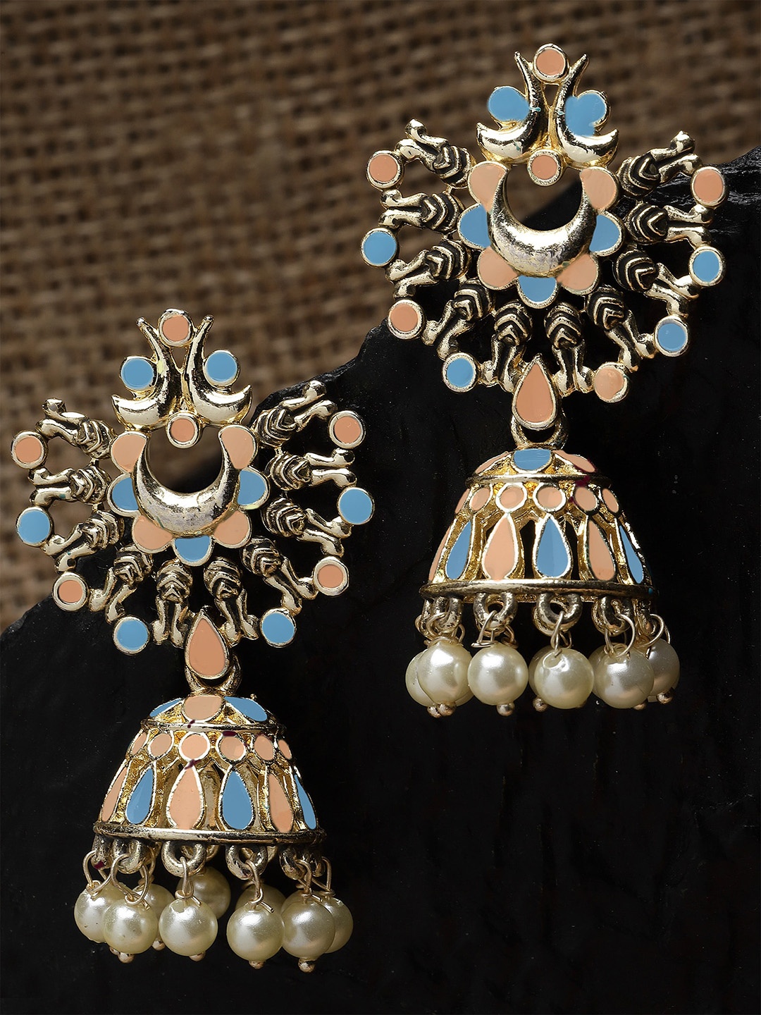 

KARATCART Gold Plated Kundan Jhumkas