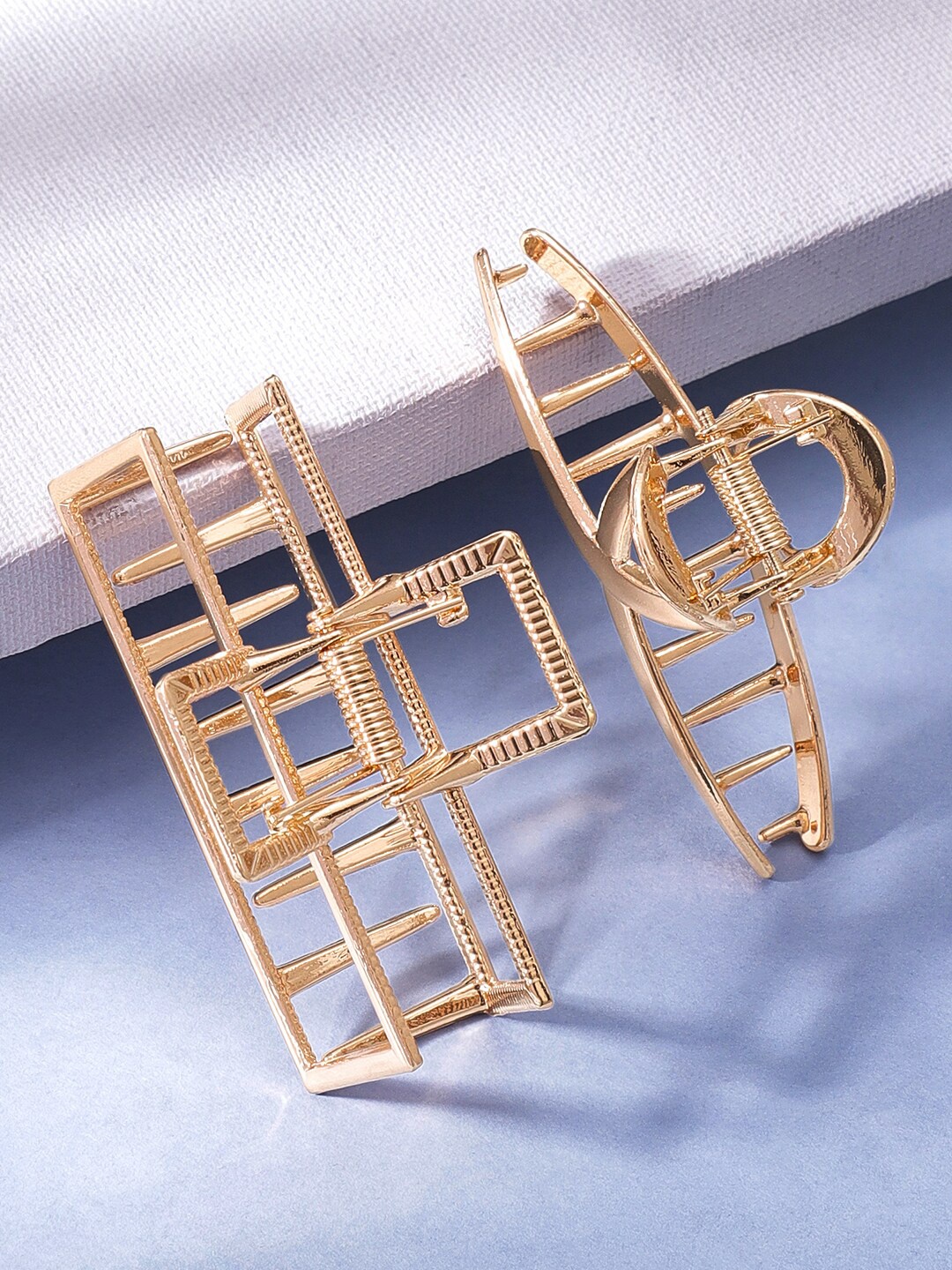 

Rubans Set of 2 Embellished Claw Clip, Gold