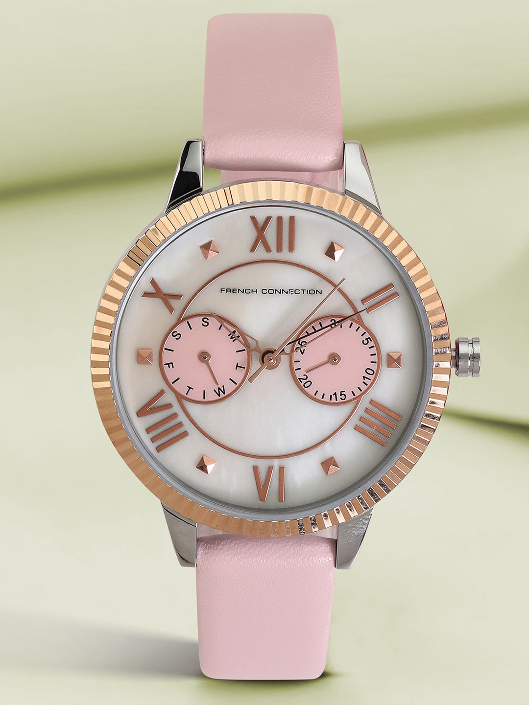 

French Connection Women Leather Straps Analogue Multi Function Watch FCN00098A, White