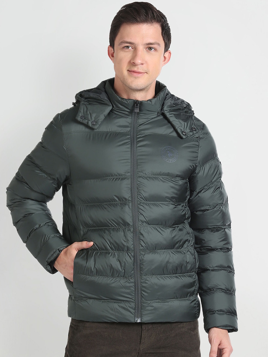 

U.S. Polo Assn. Denim Co. Detachable Hood Puffer Jacket, Green