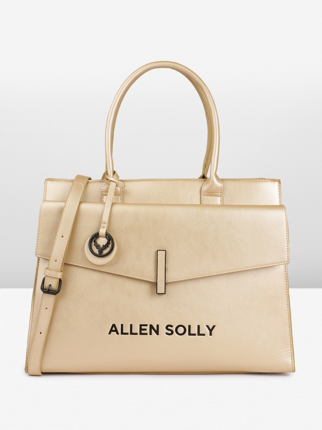

Allen Solly Oversized Structured Handheld Bag, Gold