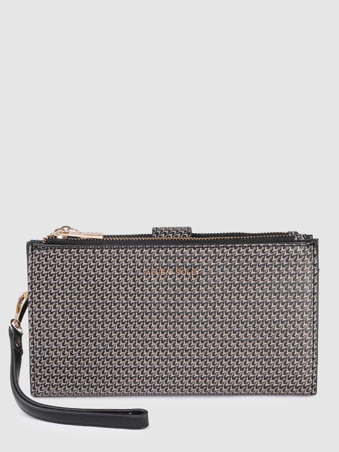 

Allen Solly Women Brand Logo Print Two Fold Wallet With A Wrist Loop, Black