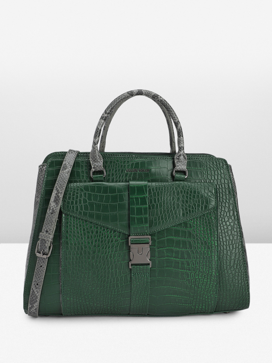 

Allen Solly Textured Handheld Bag, Green
