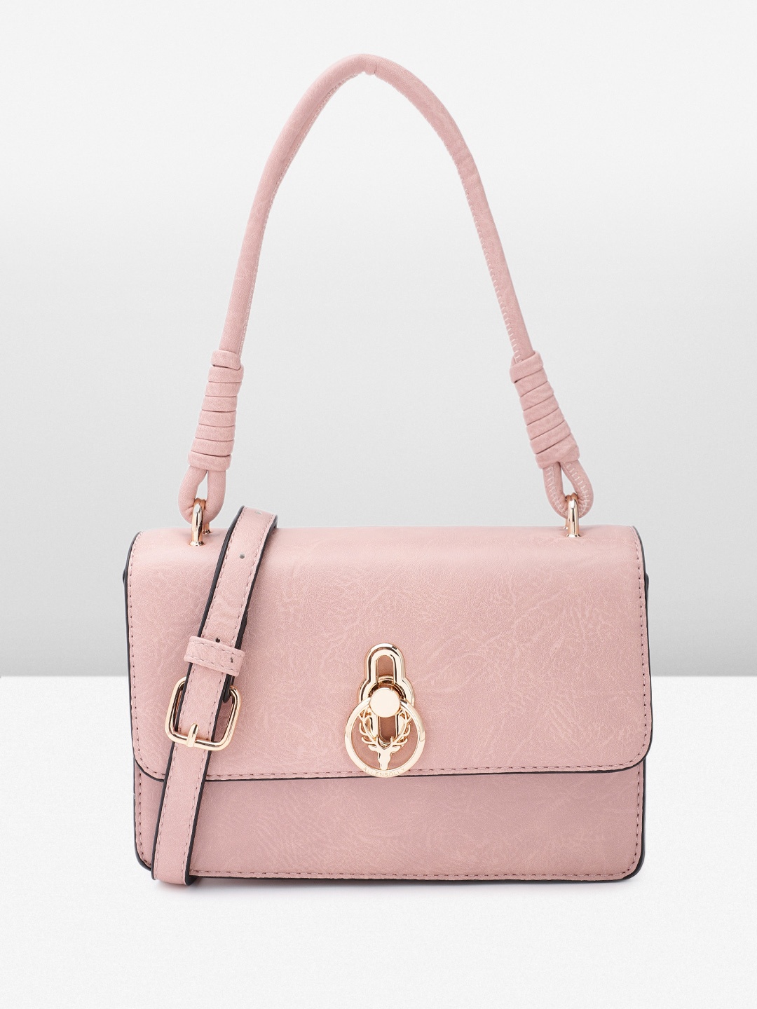 

Allen Solly Textured Satchel, Pink