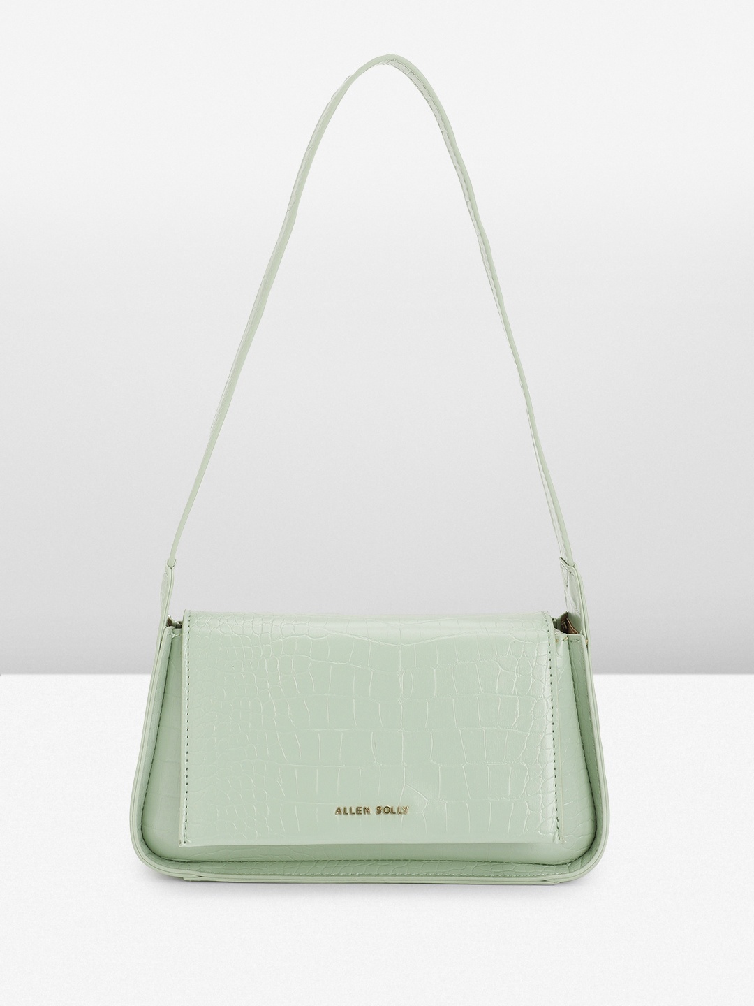 

Allen Solly Animal Textured Baguette Style Shoulder Bag, Green