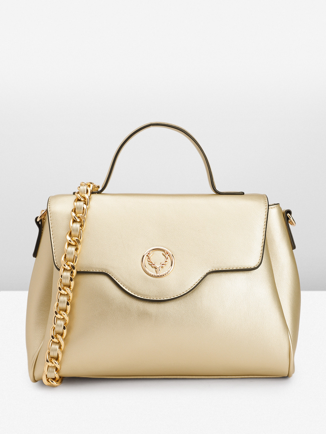 

Allen Solly Structured Satchel, Gold