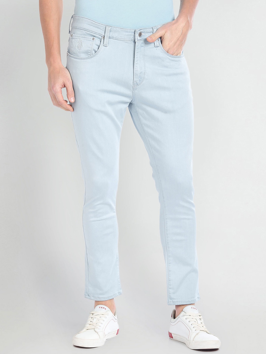 

U.S. Polo Assn. Denim Co. Men Tapered Fit Mid-Rise Jeans, Blue