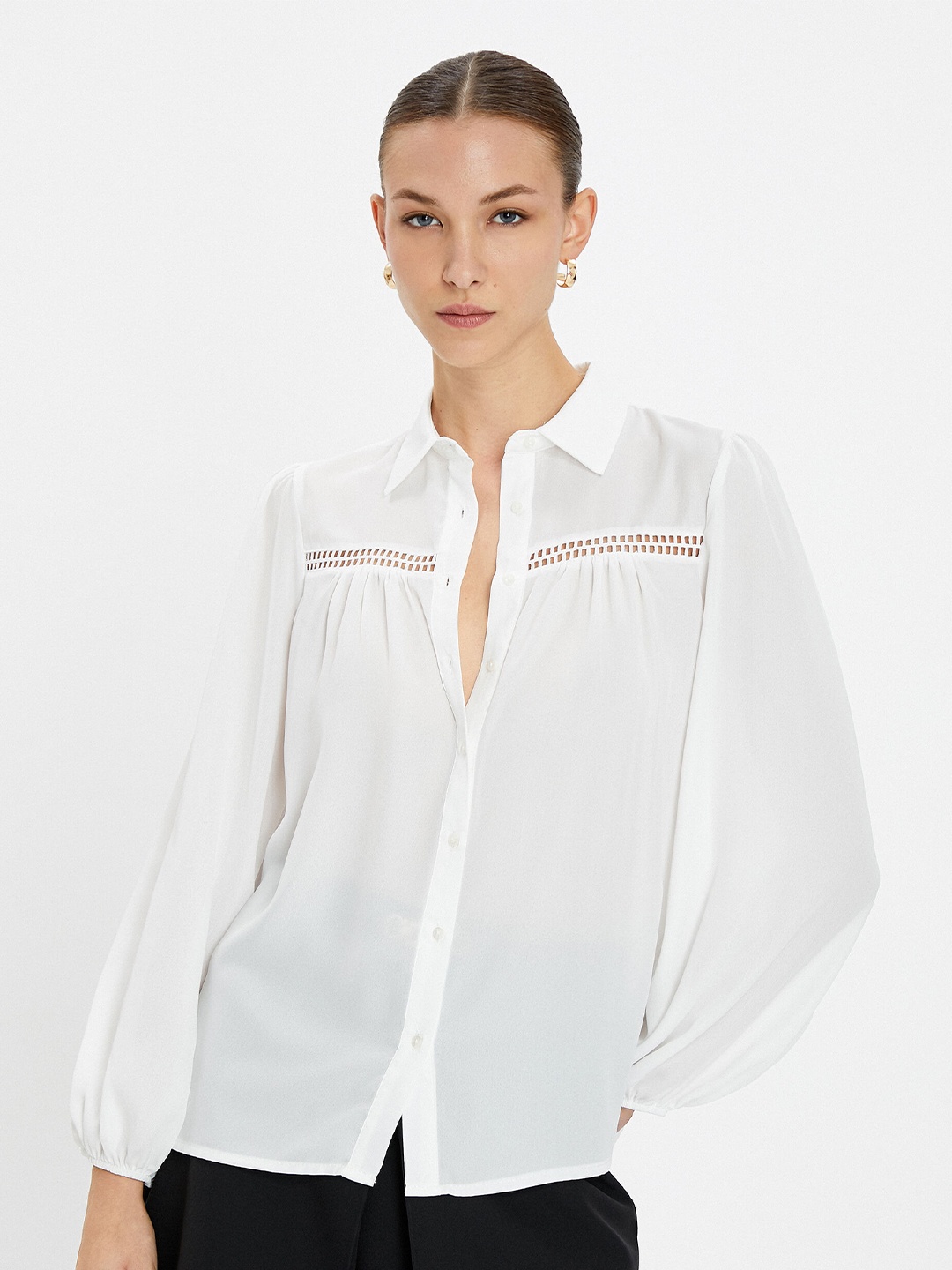 

Koton Spread Collar Opaque Casual Shirt, White