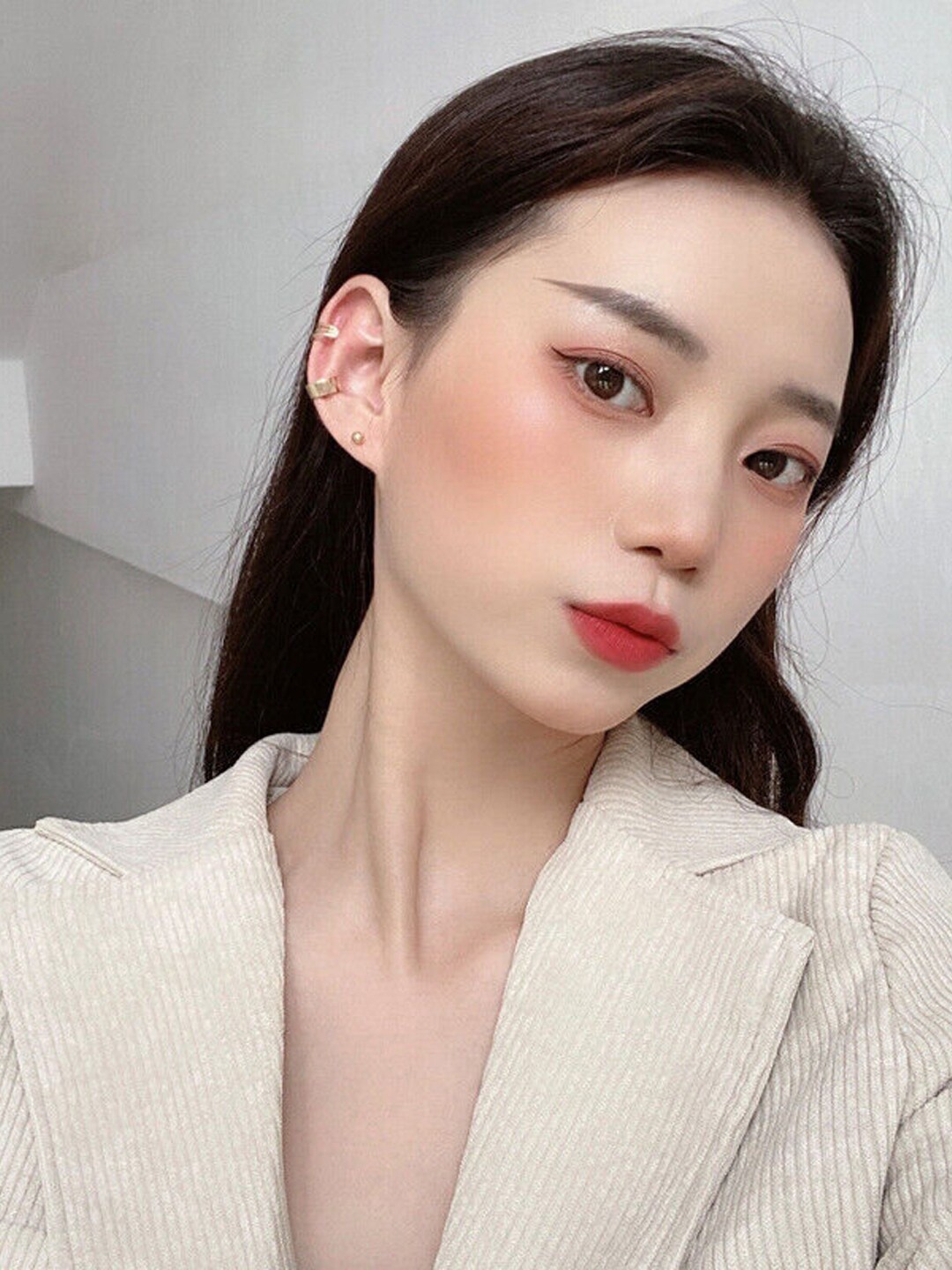 

Krelin Set Of 3 Gold Plated Ear Cuff Earrings