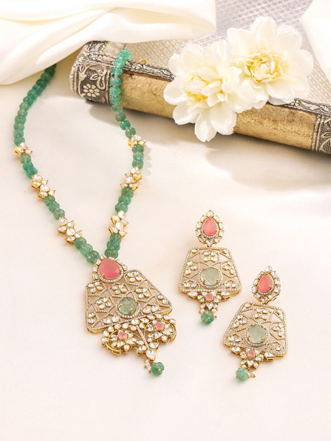 

Kicky and Perky 925 Sterling Silver Gold Plated Beaded Jewellery Set