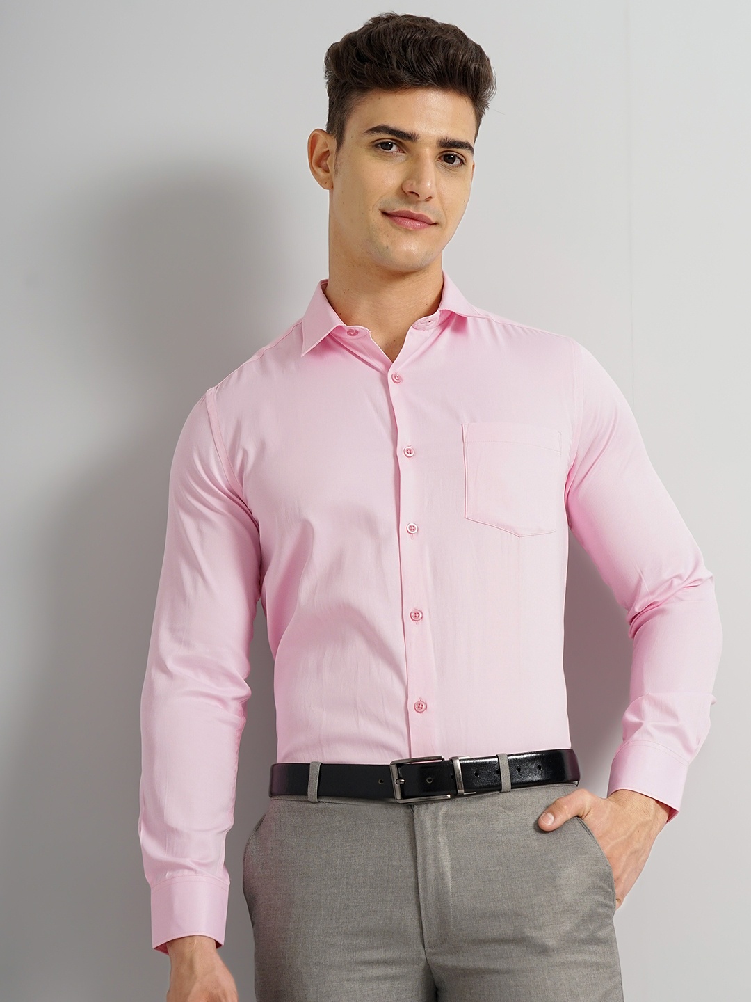 

The Indian Garage Co. X Luxe Slim Fit Spread Collar Formal Shirt, Pink