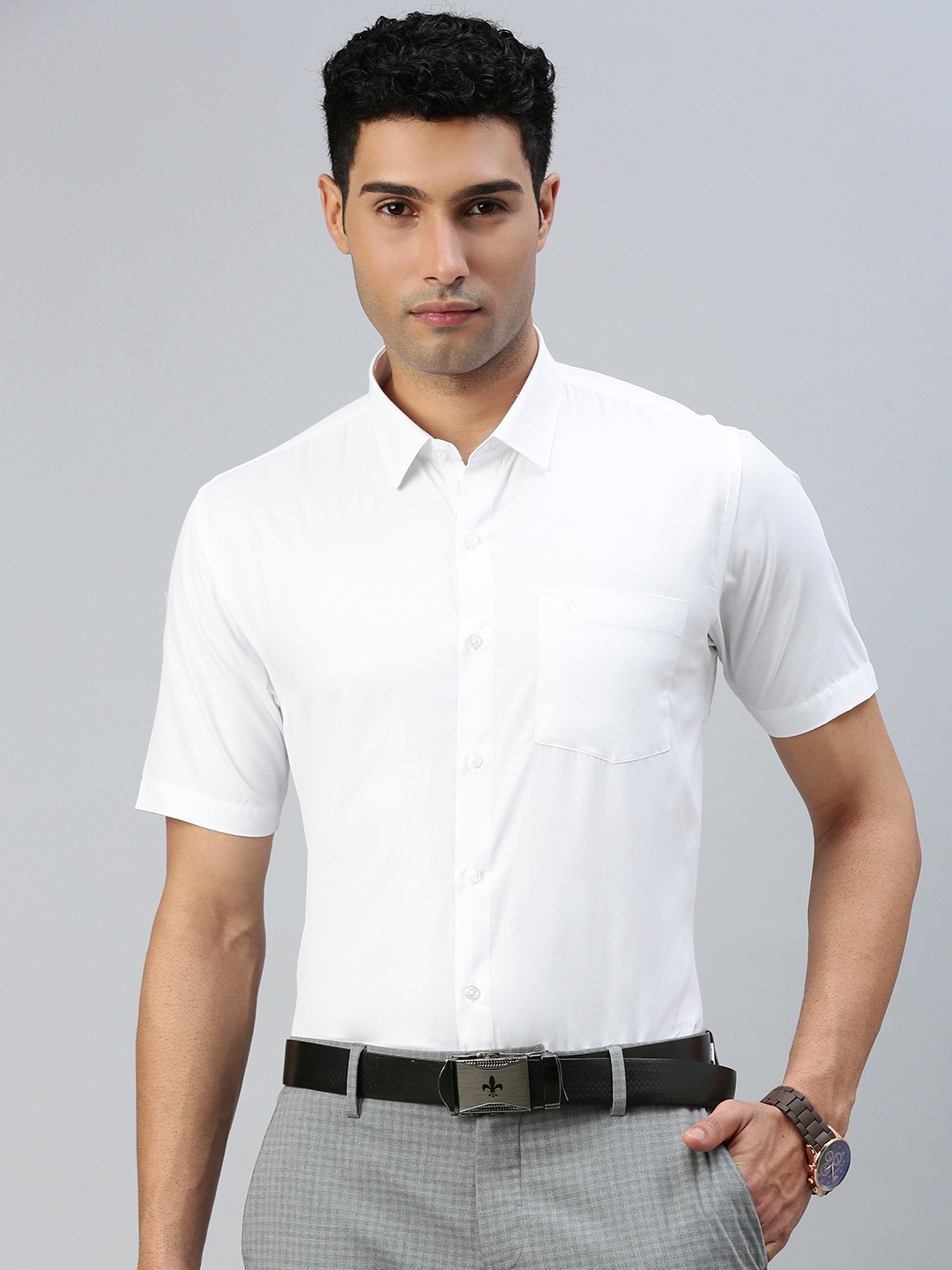 

Ramraj Regular Fit Short Sleeves Ethnic Shirt, White