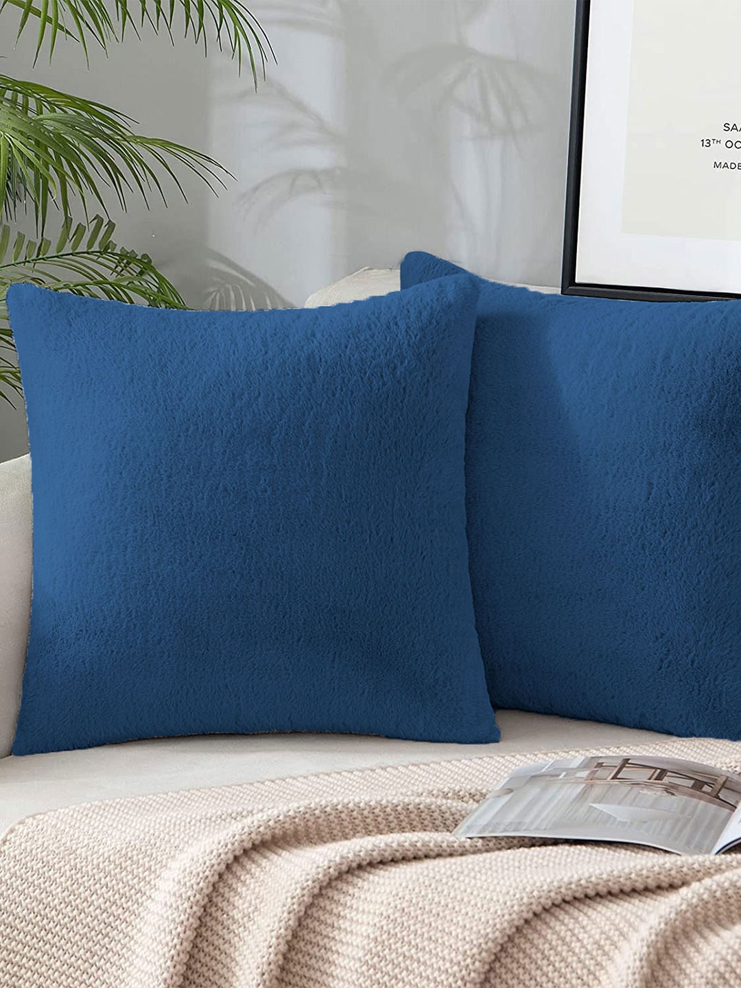 

LUXEHOME INTERNATIONAL Teal 2 Pieces Square Cushion Covers