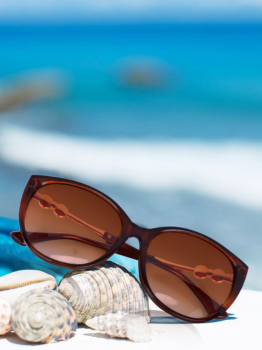 

DressBerry Women Brown Cateye Sunglasses With UV Protected Lens 333 Brown