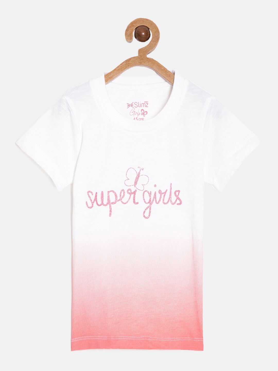 DIXCY SCOTT Slimz Girls Typography Printed Cotton T-shirt, White