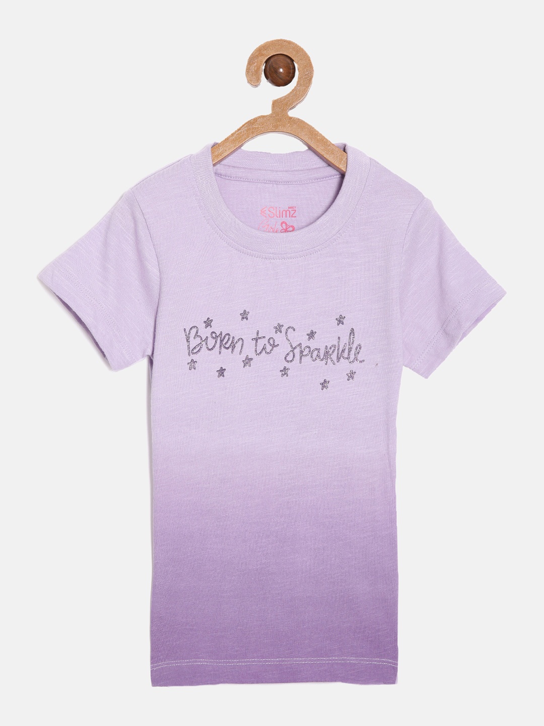 

DIXCY SCOTT Slimz Girls Typography Printed Cotton T-shirt, Lavender