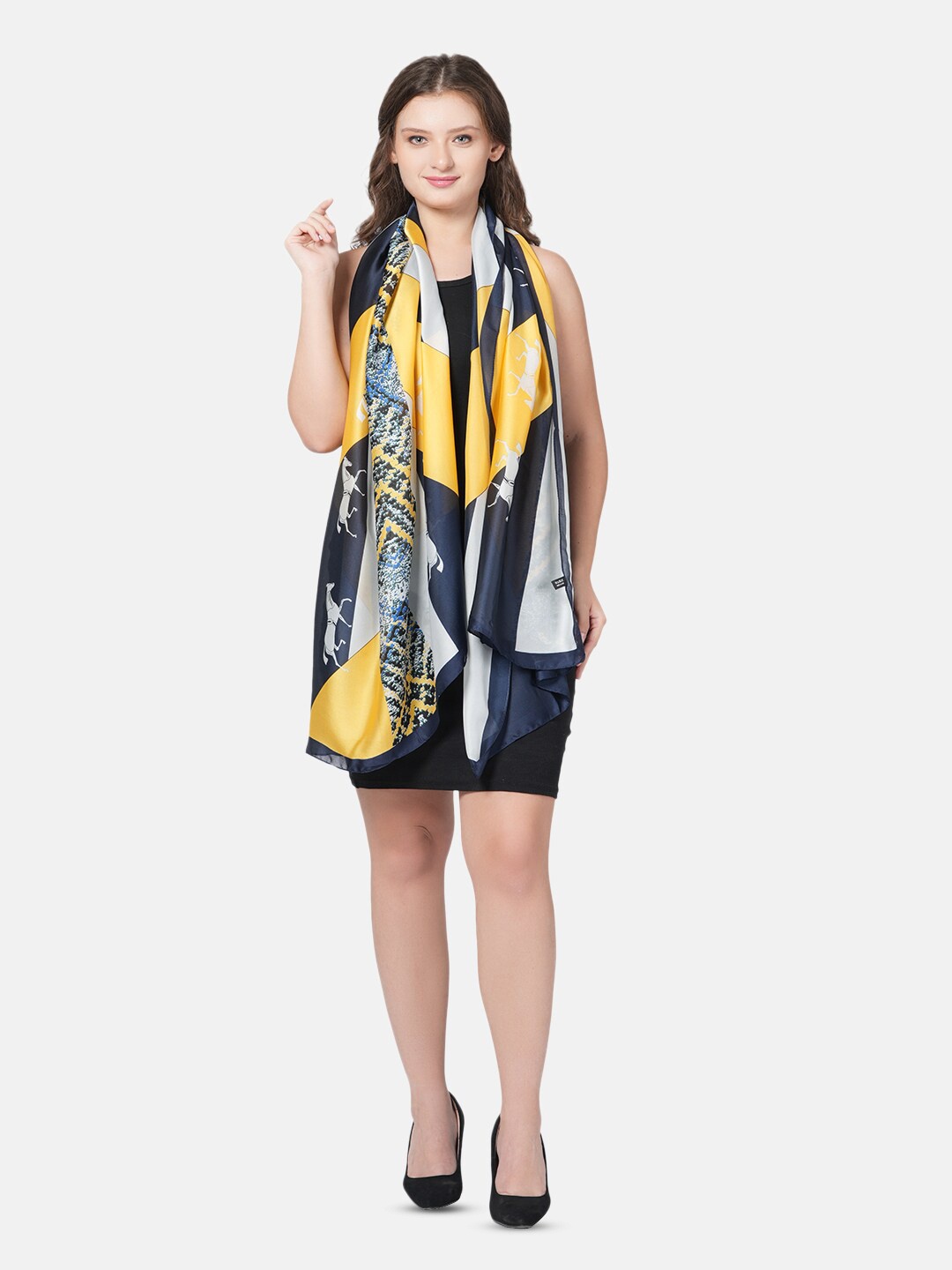 

MUFFLY Women Printed Scarf, Yellow