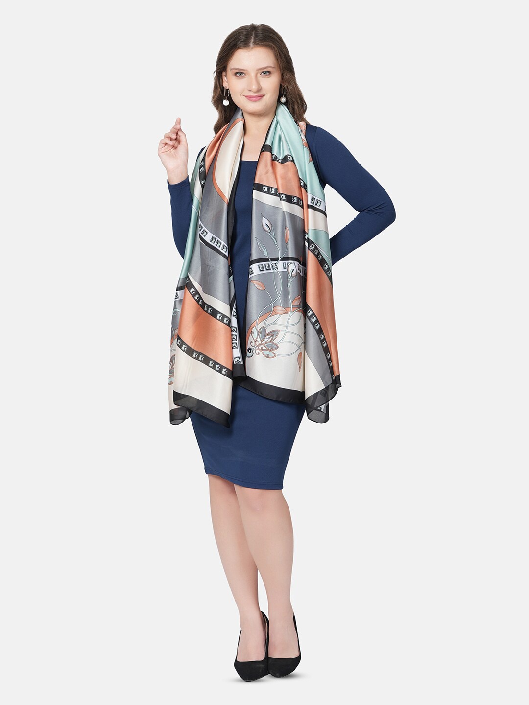 

MUFFLY Women Printed Scarf, White