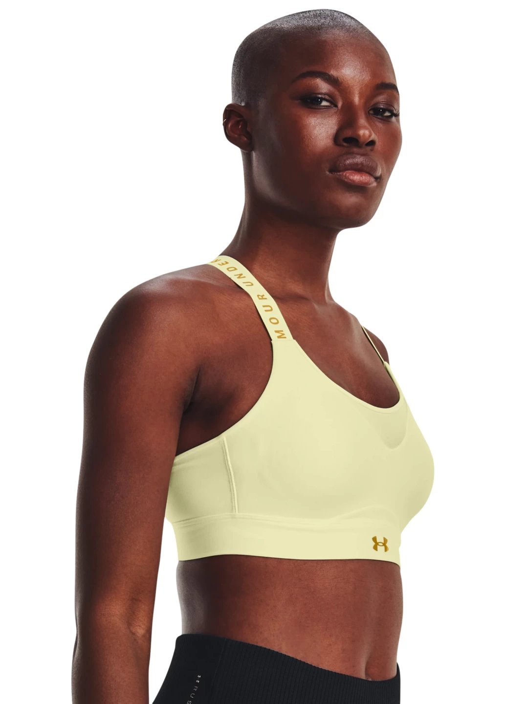 

UNDER ARMOUR UA Infinity Typography Printed Full Coverage Lightly Padded Sports Bra, Green