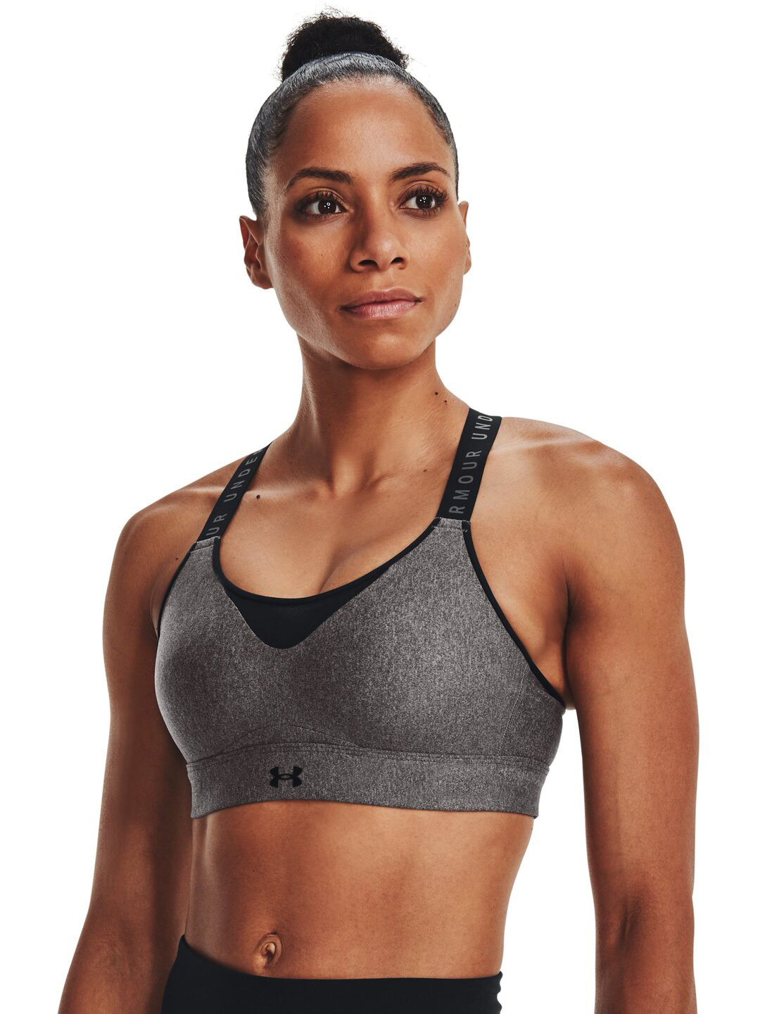 

UNDER ARMOUR Infinity High Heather Full Coverage Lightly Padded Sports Bra, Grey