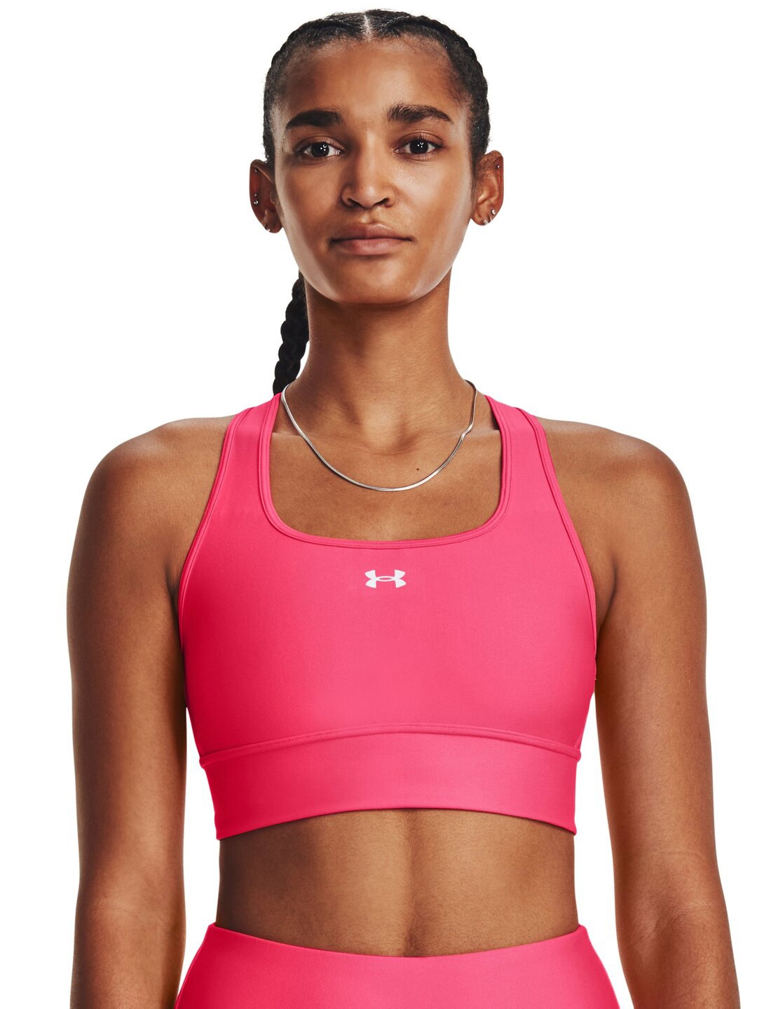 

UNDER ARMOUR UA Crossback Solid Full Coverage Lightly Padded Sports Bra, Pink