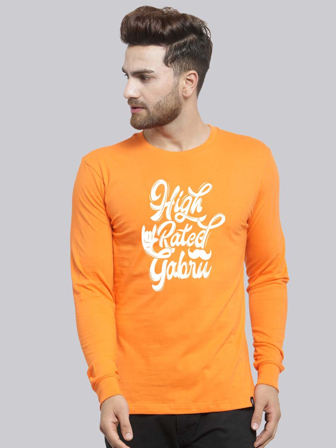 

Friskers Typography Printed Pure Cotton Slim Fit T-shirt, Orange