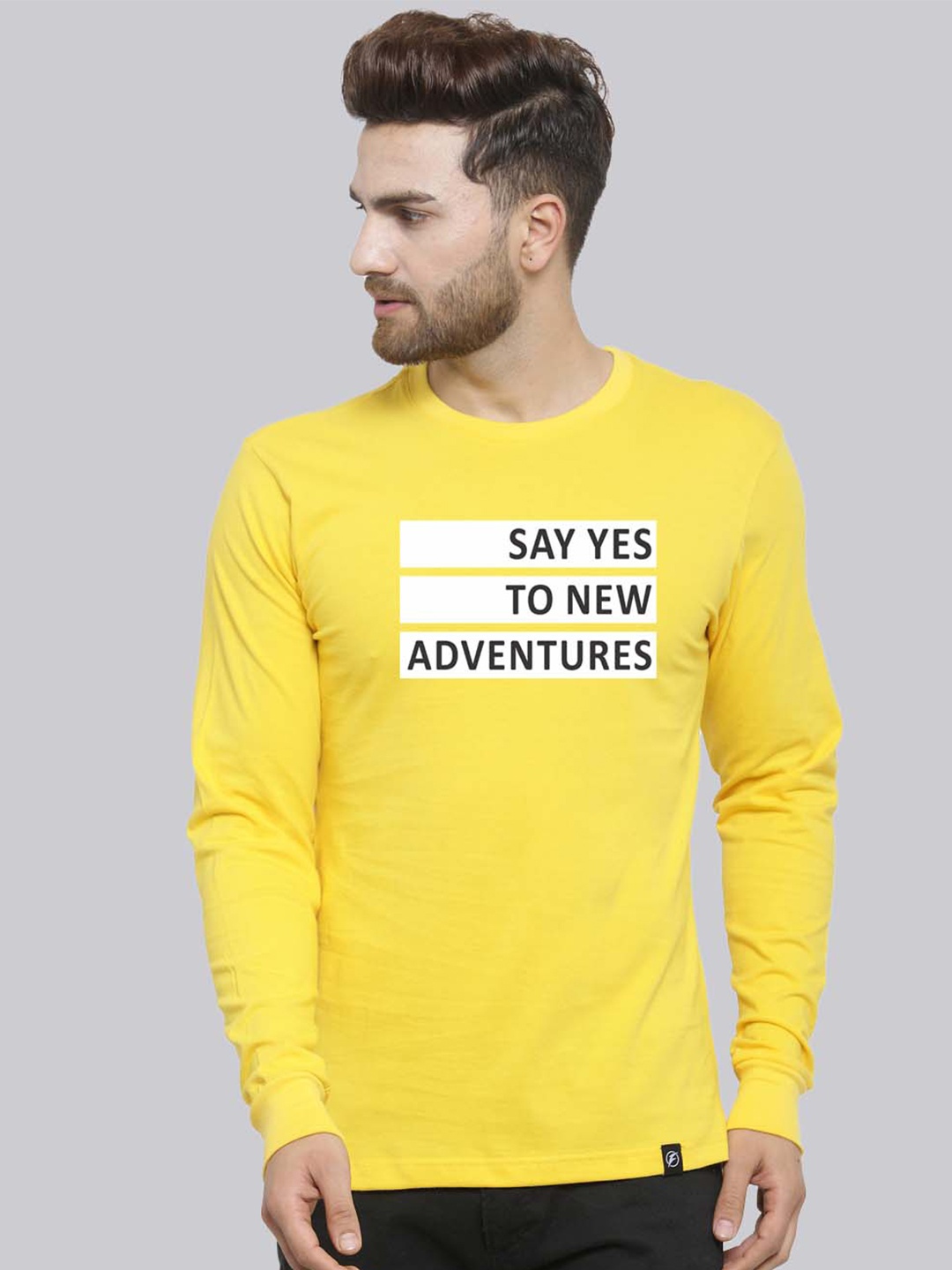 

Friskers Typography Printed Pure Cotton Slim Fit T-shirt, Yellow