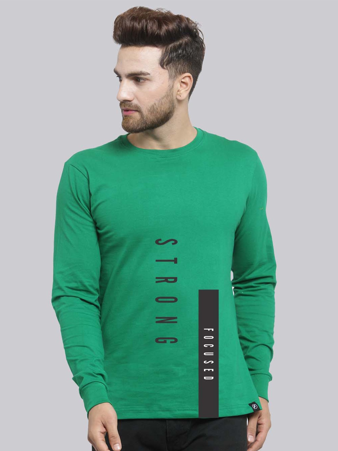 

Friskers Printed Pure Cotton Slim Fit T-shirt, Green