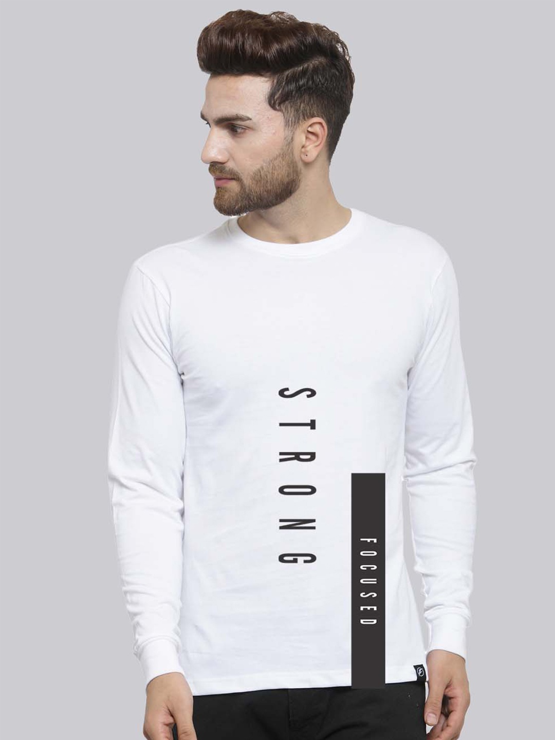 

Friskers Printed Pure Cotton Slim Fit T-shirt, White