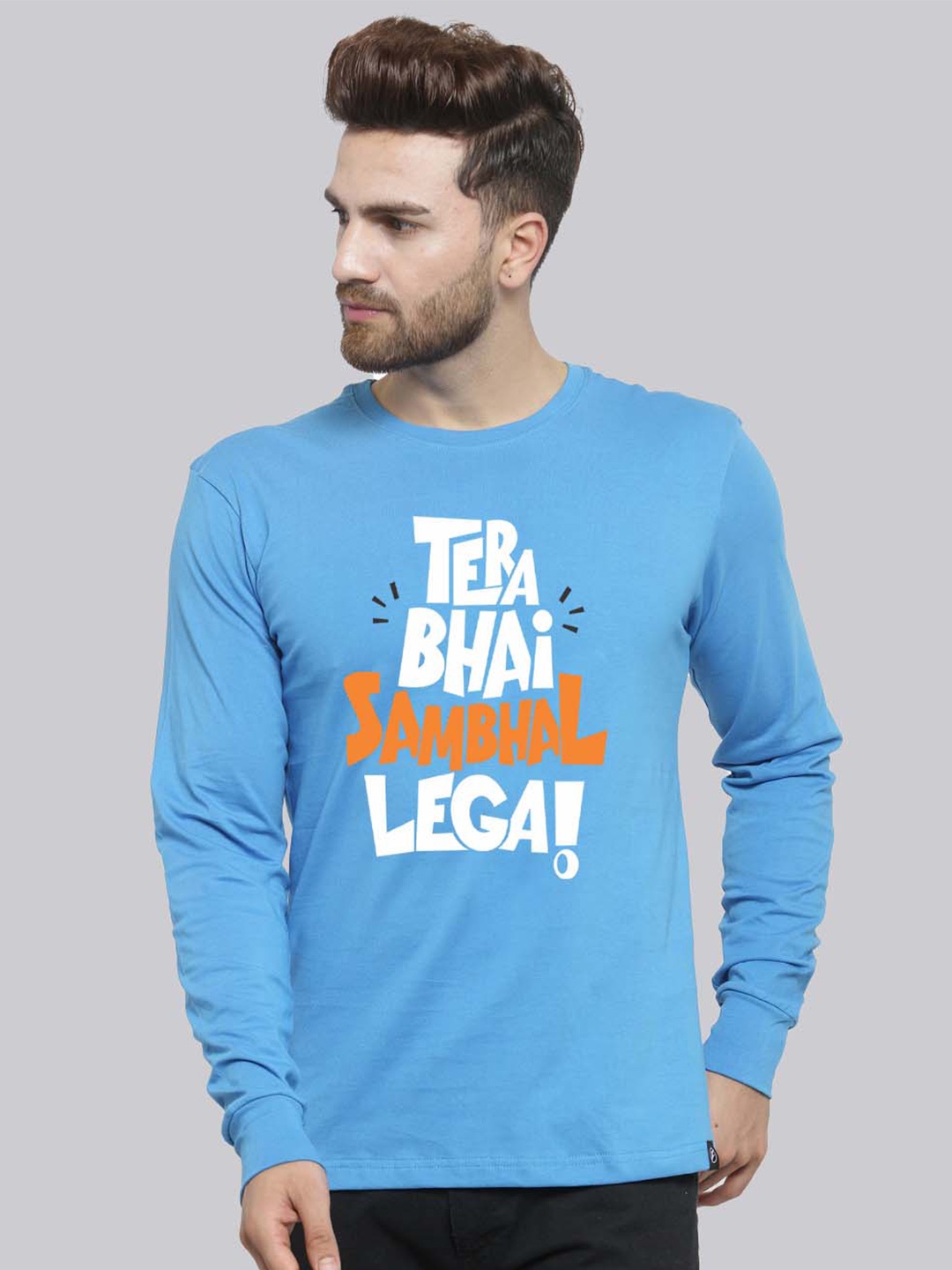 

Friskers Typography Printed Pure Cotton Slim Fit T-shirt, Turquoise blue