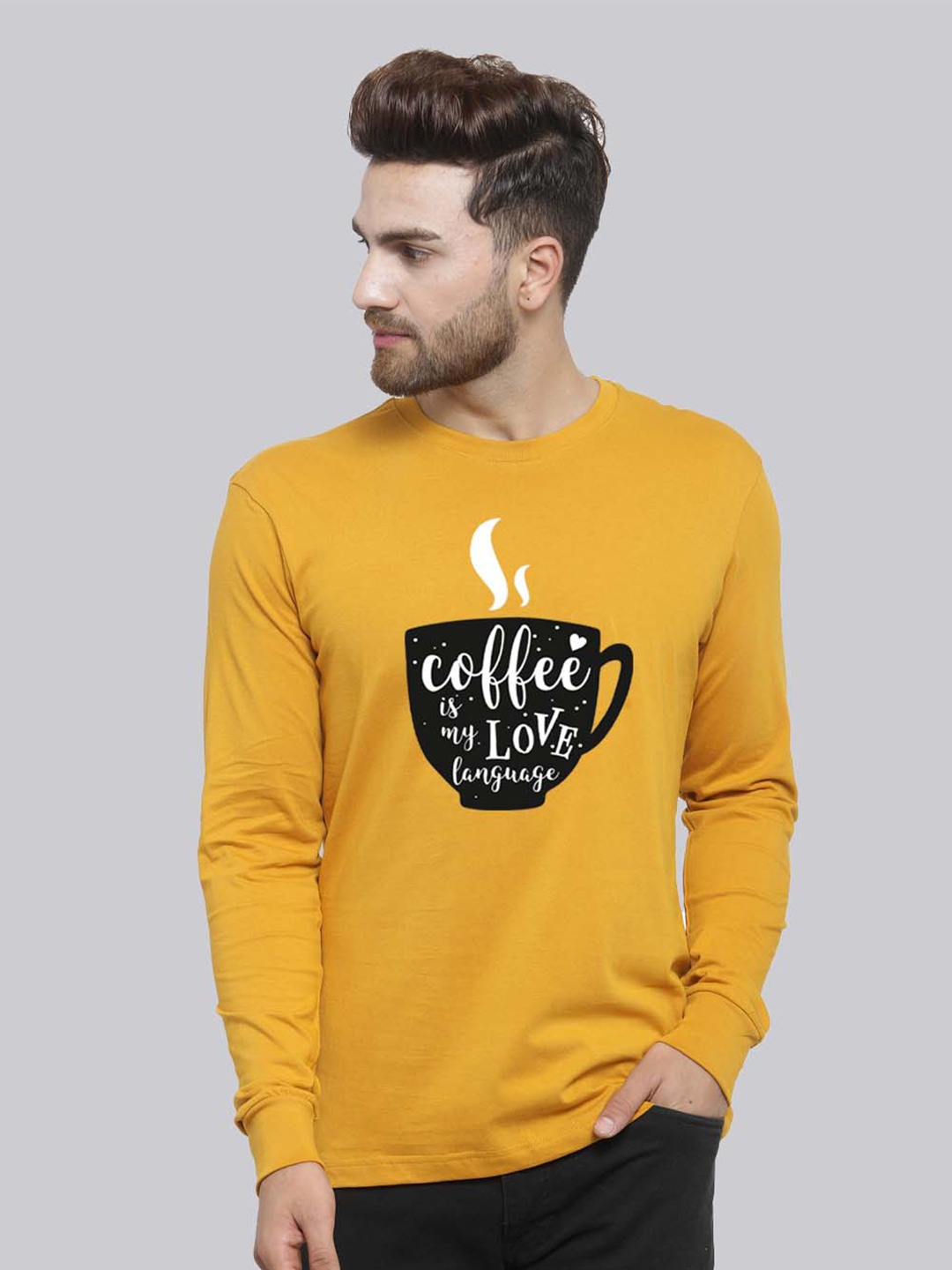 

Friskers Typography Printed Pure Cotton Slim Fit T-shirt, Mustard