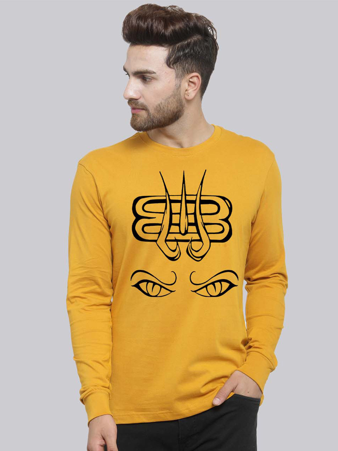 

Friskers Typography Printed Pure Cotton Slim Fit T-shirt, Mustard