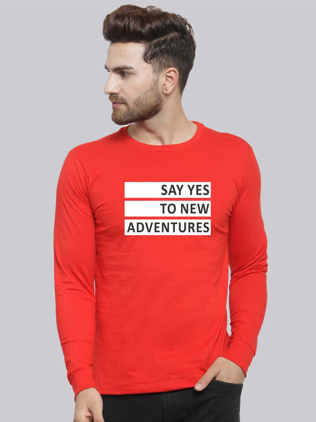 

Friskers Printed Printed Pure Cotton Slim Fit T-shirt, Red