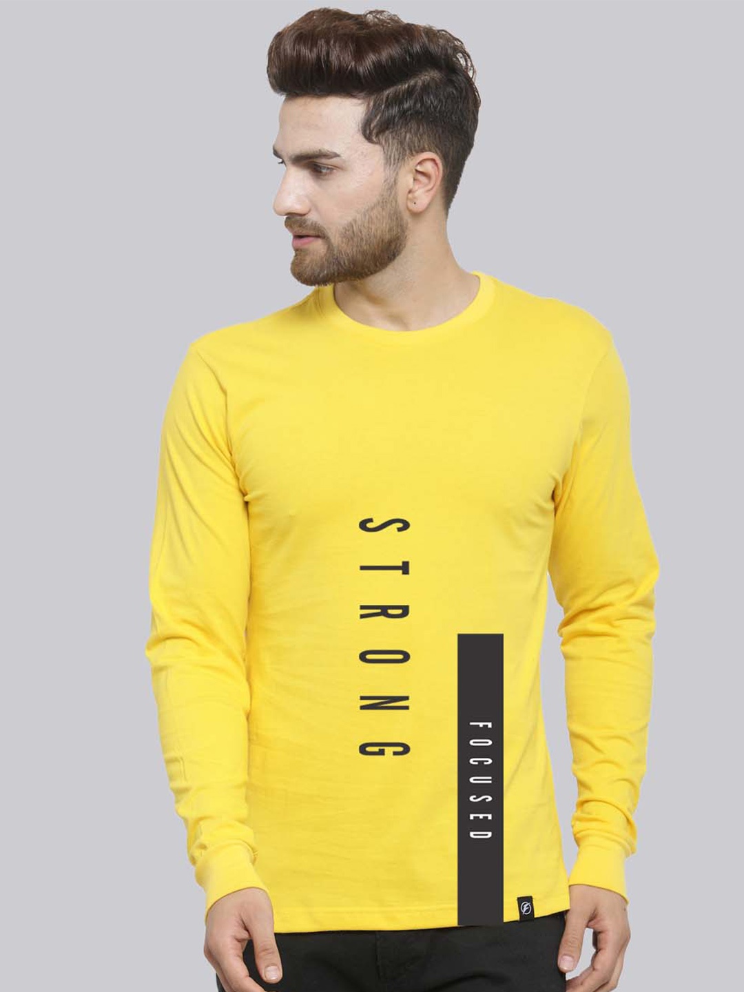 

Friskers Typography Printed Pure Cotton Skin Friendly Slim Fit T-shirt, Yellow
