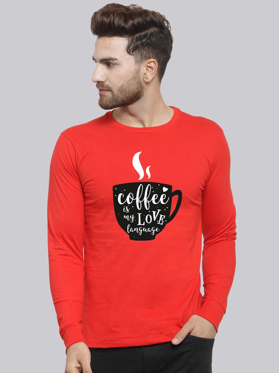 Friskers Graphic Printed Skin Friendly Pure Cotton Slim Fit T-shirt, Red