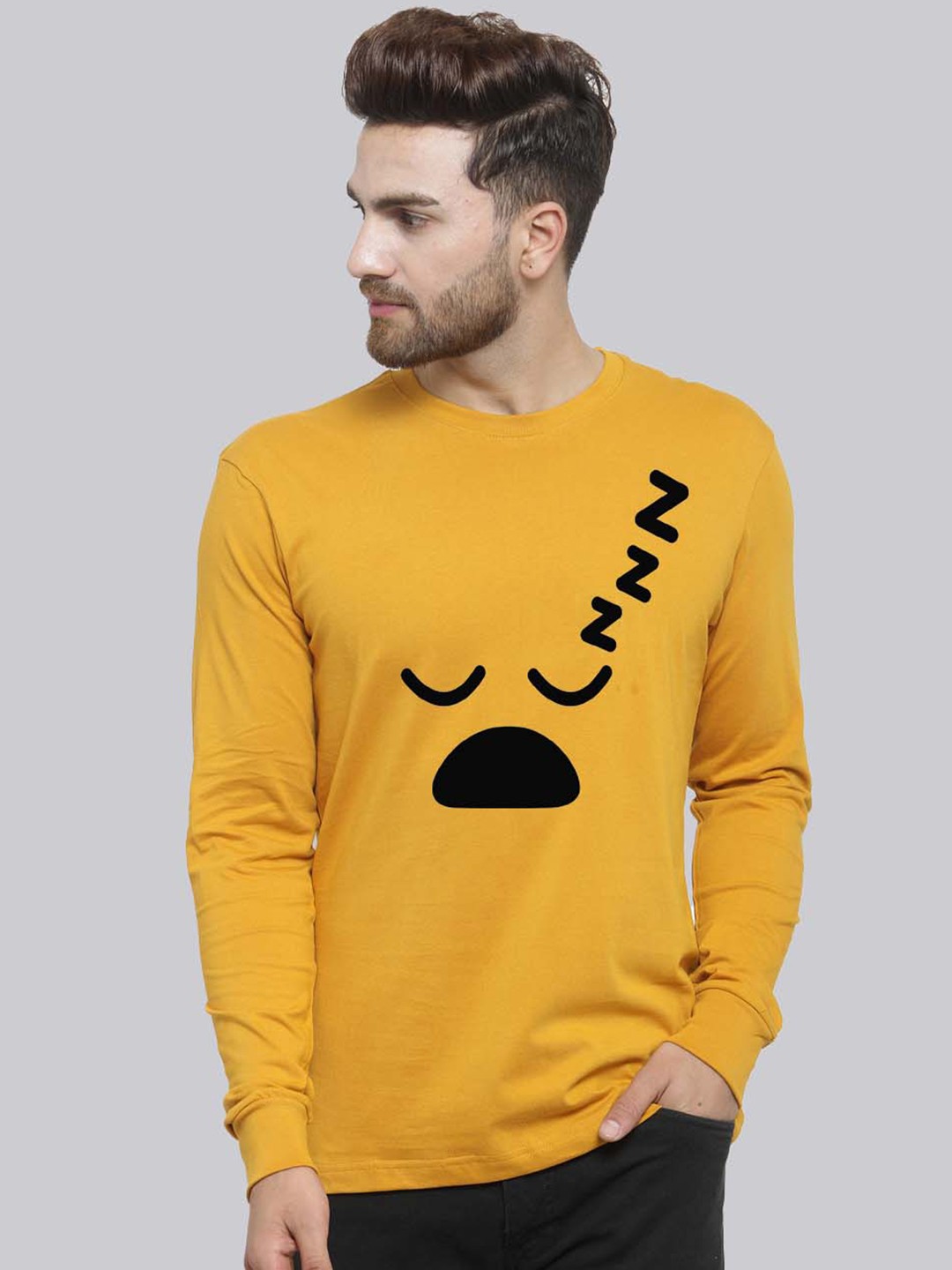 

Friskers Graphic Printed Pure Cotton T-Shirt, Mustard