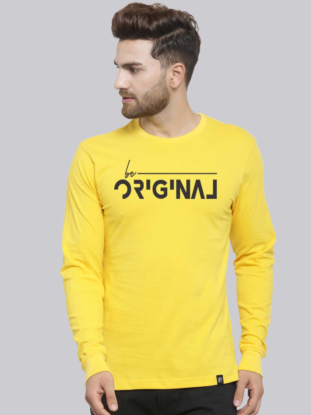 

Friskers Typography Printed Pure Cotton Slim Fit T-shirt, Yellow