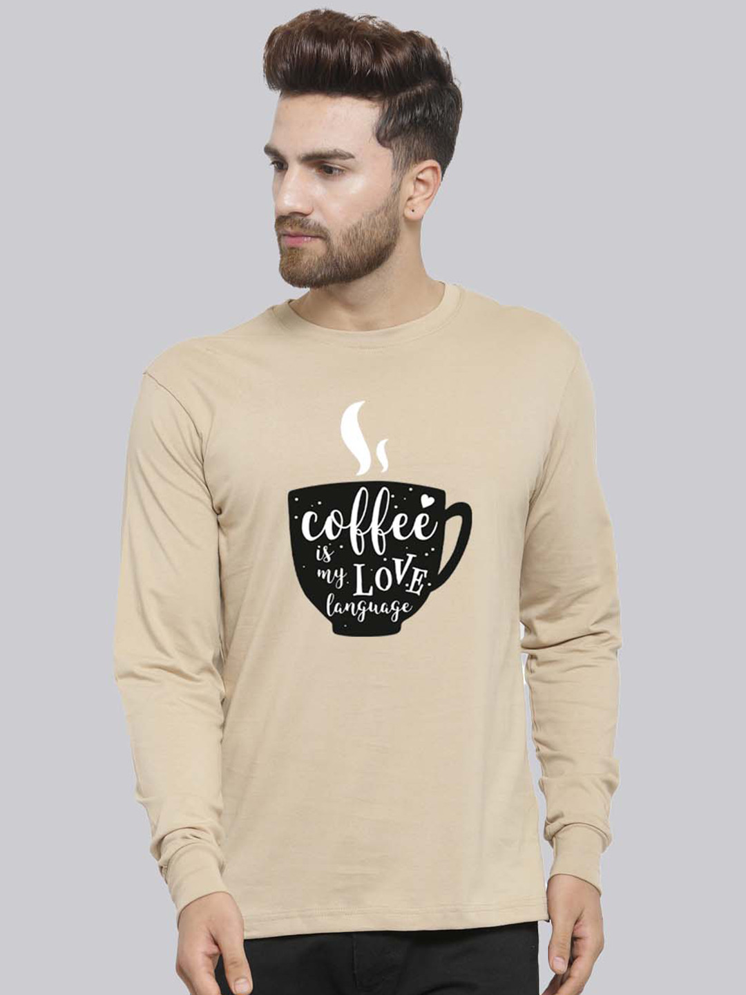 

Friskers Typography Printed Pure Cotton Slim Fit T-shirt, Beige