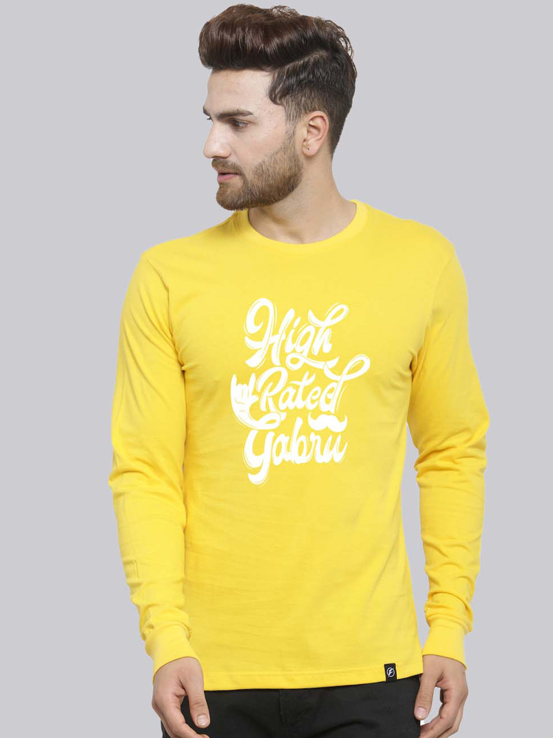 

Friskers Typography Printed Pure Cotton Slim Fit T-shirt, Yellow