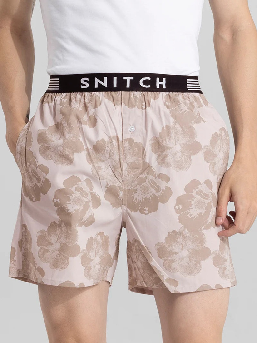 

Snitch Printed Cotton Boxers 4MSBX9217-03-S, Peach