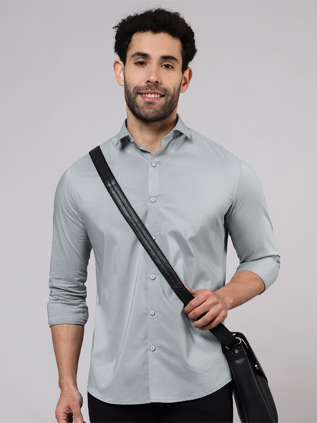 

Beyoung Opaque Casual Cotton Shirt, Grey