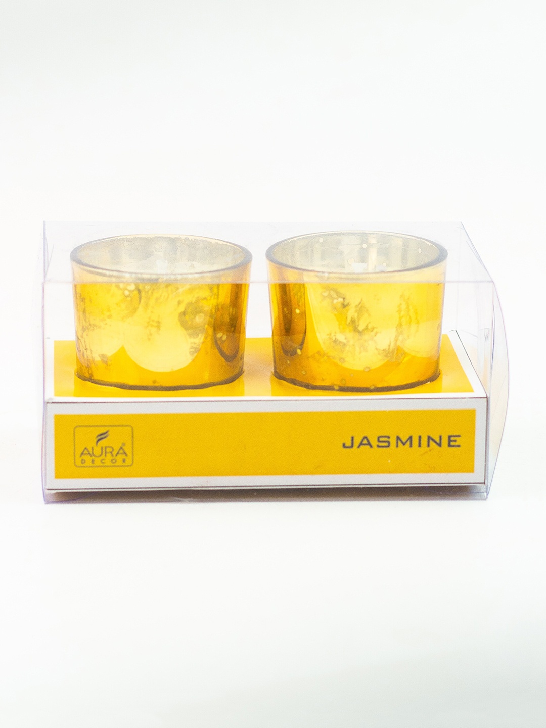 

AuraDecor Beige 2-Pieces Mercury Glass Jasmine Candles