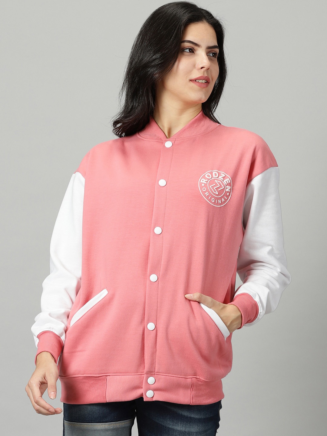 

Rodzen Lightweight Fleece Bomber Jacket, Mauve