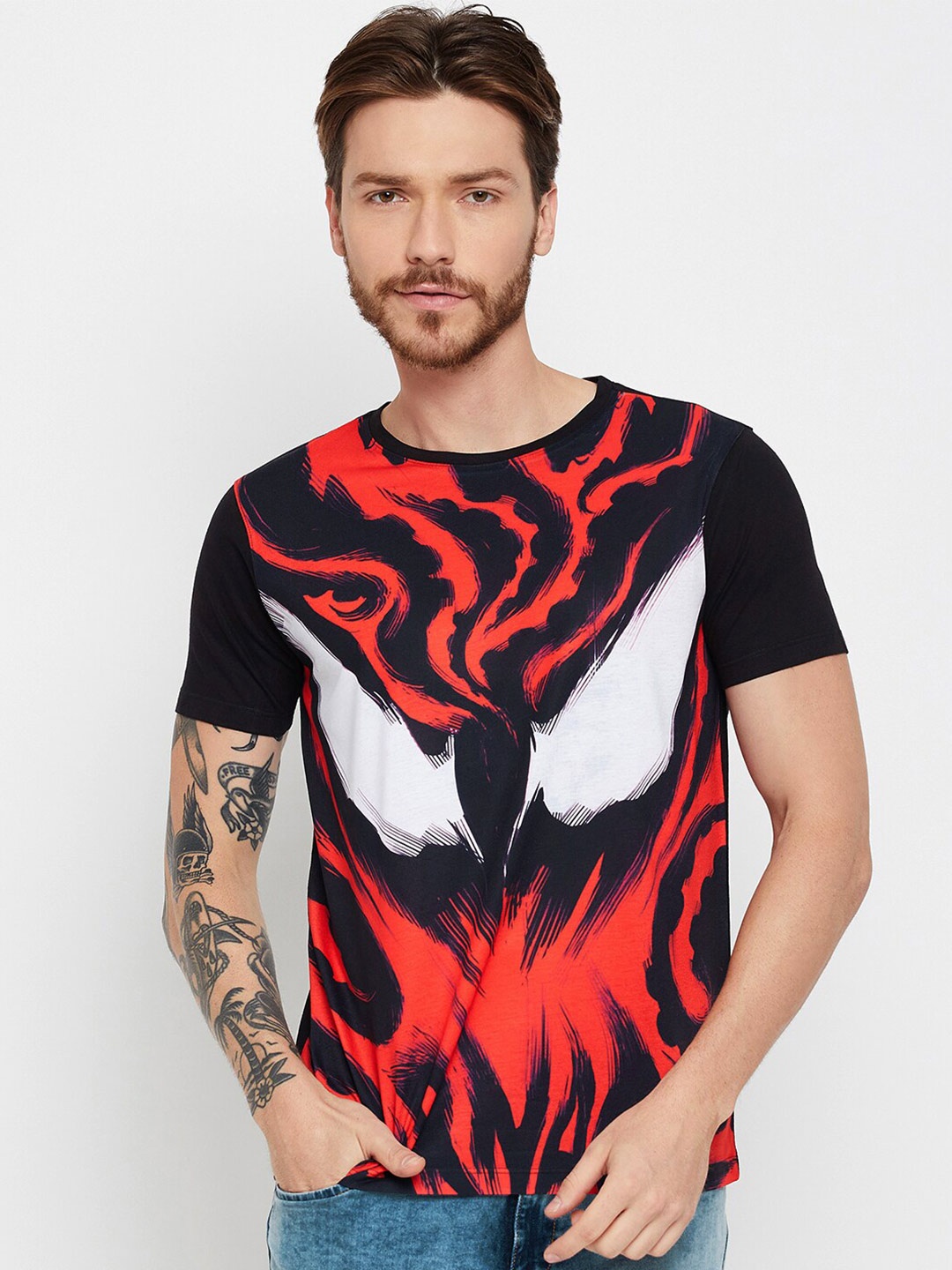 

Wear Your Mind Spider-Man Printed Round Neck T-shirt, Black