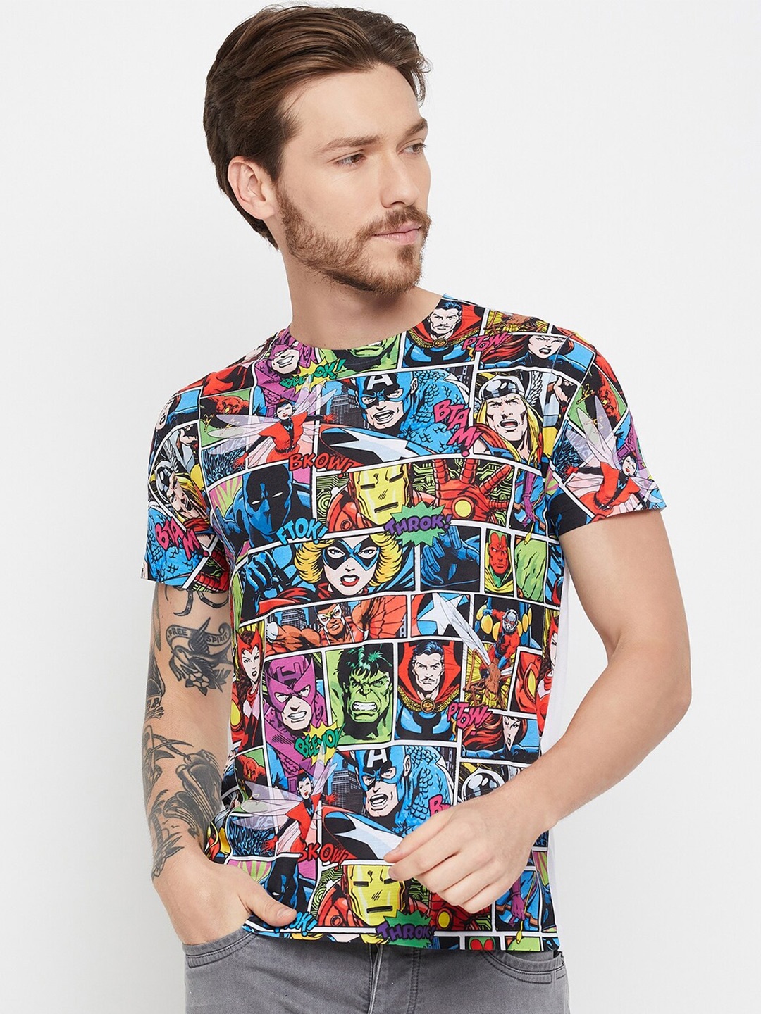 

Wear Your Mind Marvel Avengers Printed Round Neck T-shirt, Red