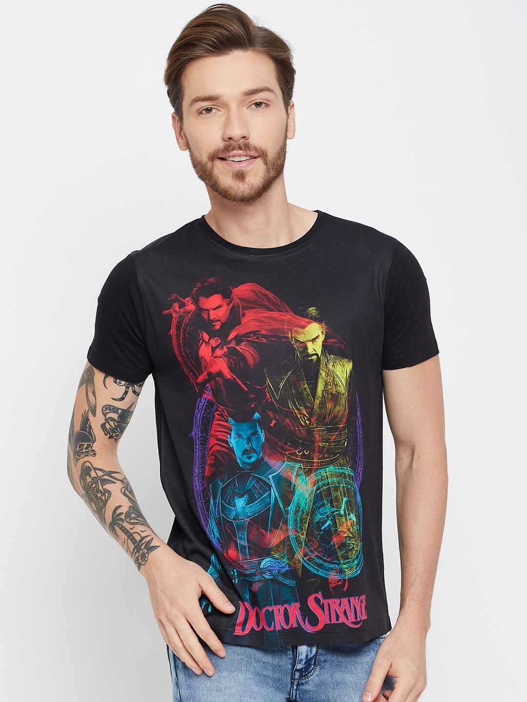 

Wear Your Mind Doctor Strange Printed Round Neck T-shirt, Black